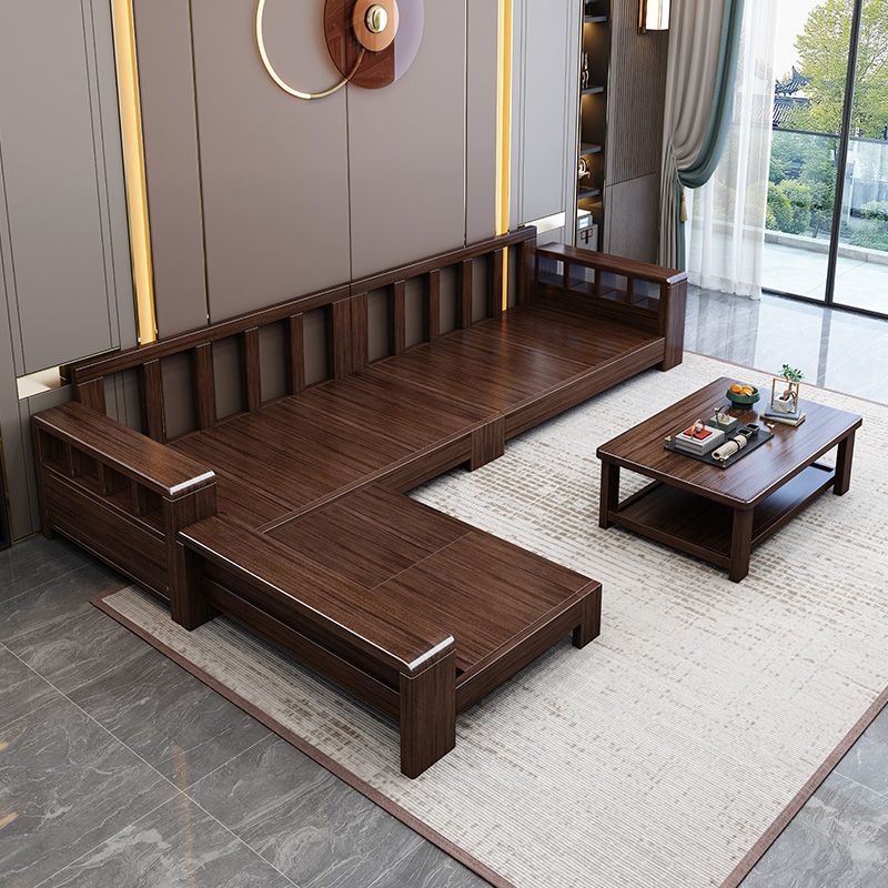 Purple Sandalwood Solid Wood Sofa Living Room Combination New Chinese Style Small Apartment Home Winter and Summer Dual-Use Storage Furniture