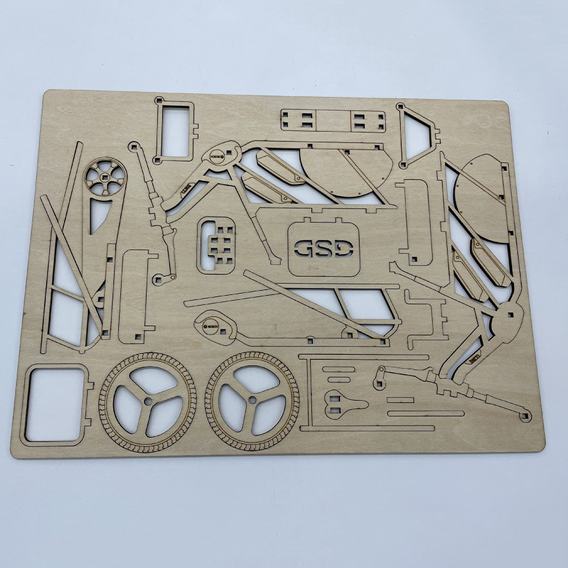 Rompecabezas de bicicleta de juguete tridimensional de corte láser personalizado rompecabezas de madera 3D rompecabezas de juguete de madera de bricolaje