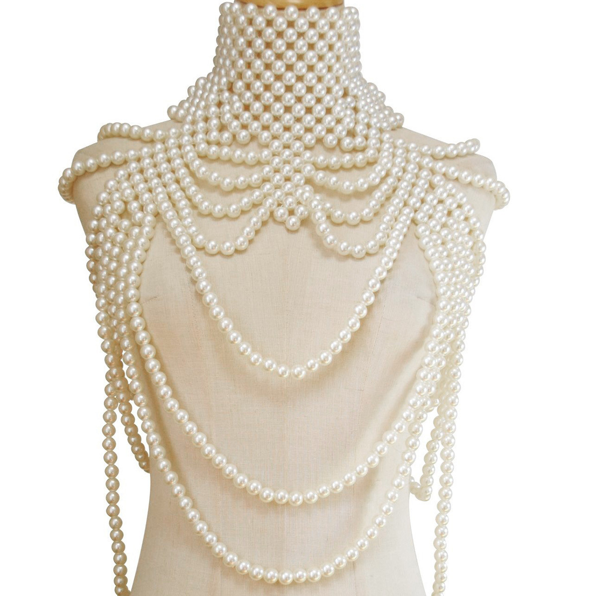 Collar de Perlas Tejido a Mano, Estilo Europeo y Americano, Popular, Vintage, con Múltiples Capas de Borlas, Elegante, para Mujer