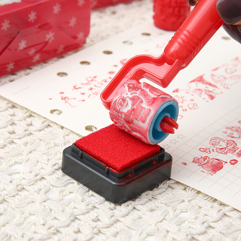 Santa Claus roller Seal roller handle niños estudiante regalo de Navidad roller Seal traje regalo papelería