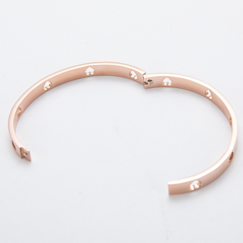 Fashion Heart Shape Stainless Steel Plating Bangle 1 Piece