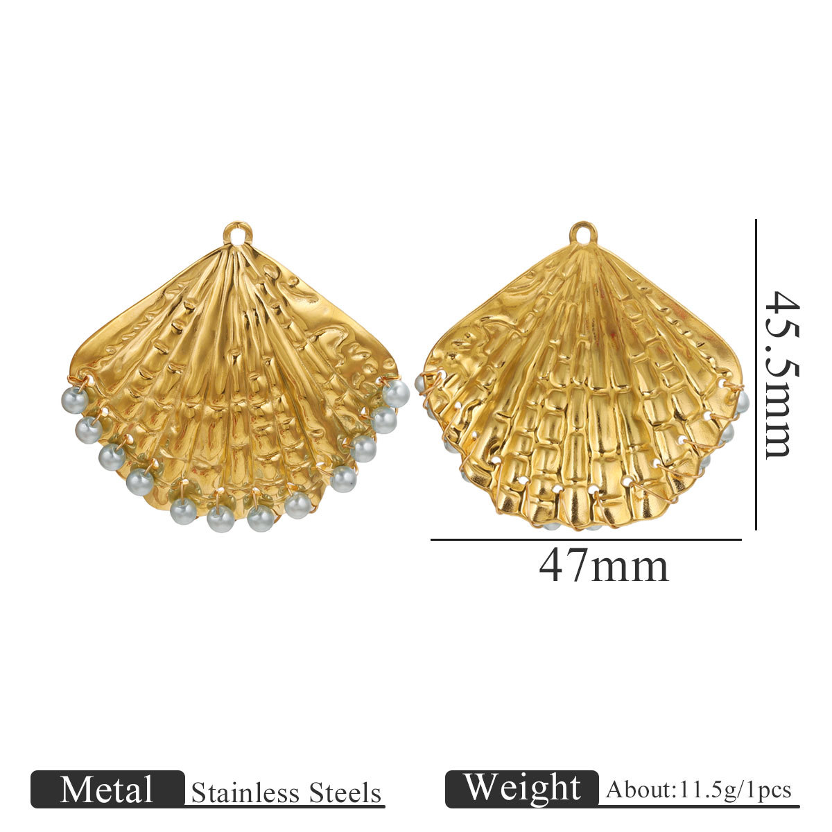 Serie océano de acero inoxidable caracol grande colgante de concha grande colgante DIY accesorios de joyería hechos a mano al por mayor