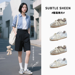 乌拉草猪皮鞋垫阿甘鞋女2025秋季新款平底运动真皮阿甘鞋软底女鞋
