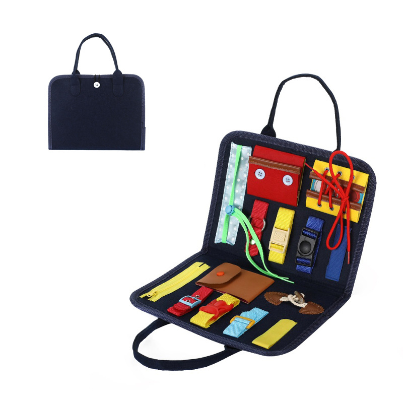 Felt Children's Early Education Toy Cloth Book Education Board Handbag Felt Dressing Early Education Board Children's Busy Board