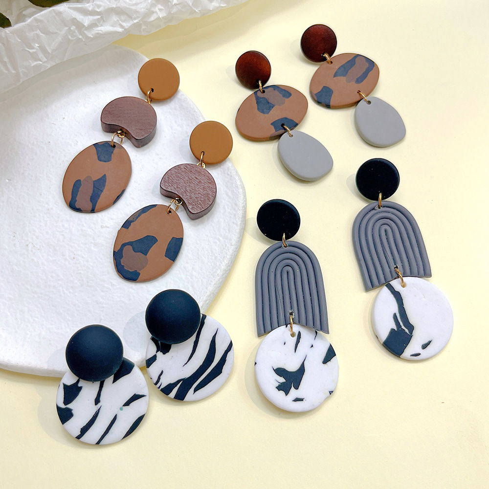 Simple Style Oval soft clay Water Drop Womenu0027S Drop Earrings 1 Pair