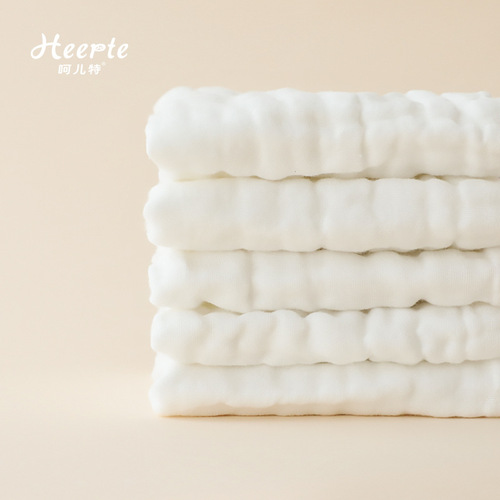Baby classification small towel solid color six-layer high-density gauze small square towel baby milk towel children's saliva towel