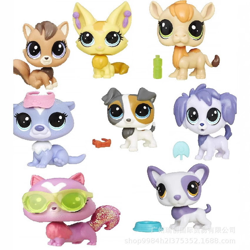 Мини-фигура Littlest Pet Shop (Hasbro) 5 см подвижная голова кошка и собака, пластиковая