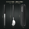 Spoon stainless steel, fork, chopsticks, set for elementary school students, handheld tableware, internet celebrity, 3 piece set, wholesale