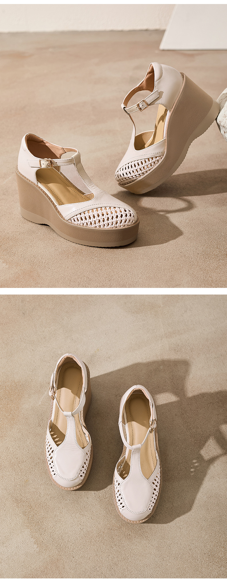 Sandal nữ cao gót đế dày 9,5 cm quai ngang khóa T — đen chi tiết 10