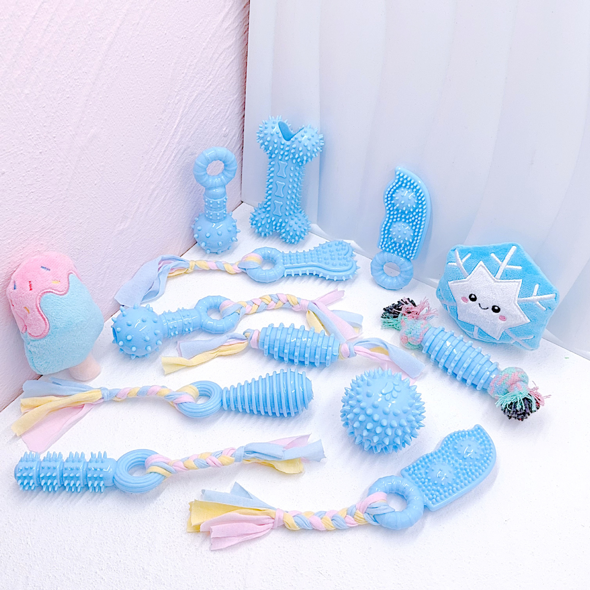 Pet Supplies Plush Toy TPR Bite Grinding Stick Teddy Bomei Dog Wear-resistant Toy Depressing Interactive Ball