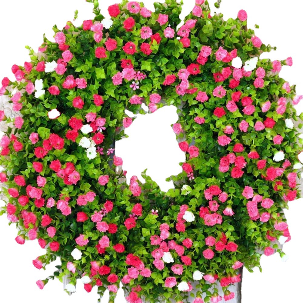 Guirnalda de eucalipto colorida primavera y verano hoja de eucalipto colorida planta verde decoración de verano cielo estrellado colgante de puerta fábrica