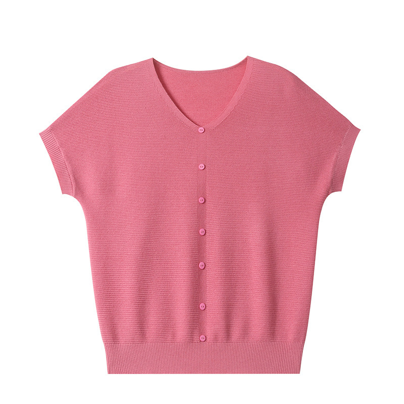 アイスシルクセーター半袖Tシャツ中年母親向け、おしゃれな夏服2025新作夏薄いお腹カバートップ|undefined