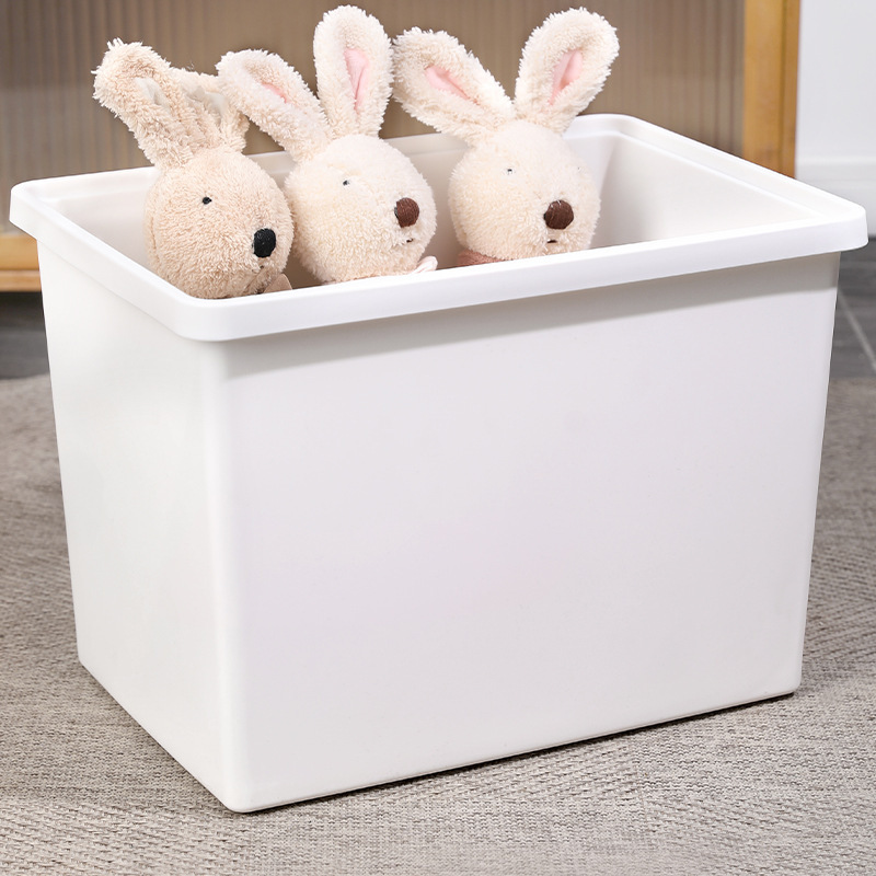 代発洋洋魚玩具プラスチック収納ケース寝室たんす整理箱防塵ごみ蓋付き白色収納ボックス|undefined