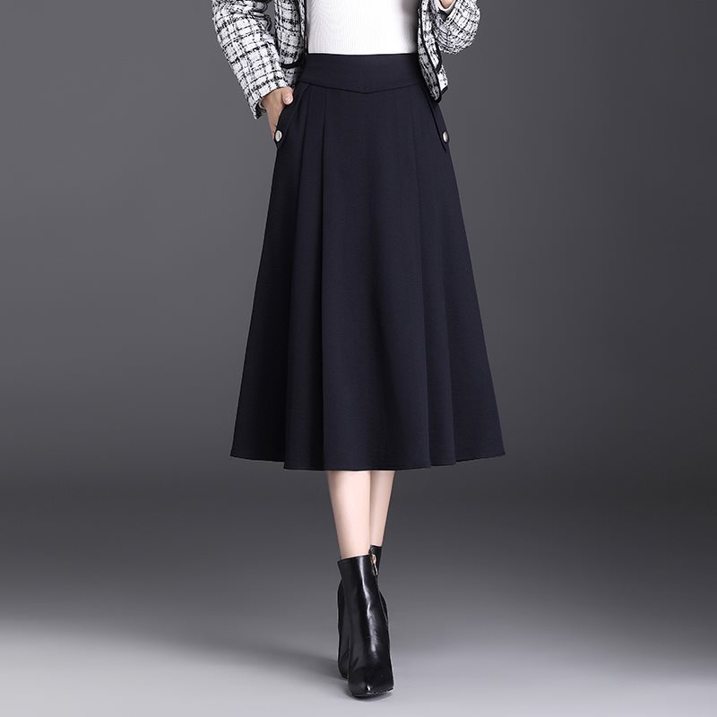 Retro demi-season pleated skirt