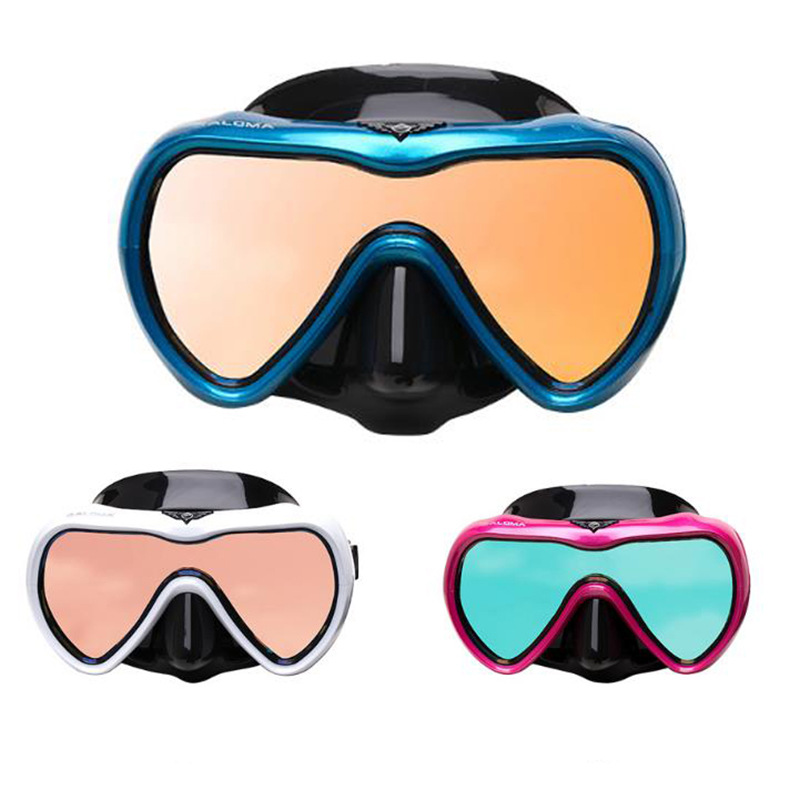 Fabricante de adultos de una sola lente anti-niebla película de vidrio templado de silicona líquida máscara de buceo gafas de buceo profundo