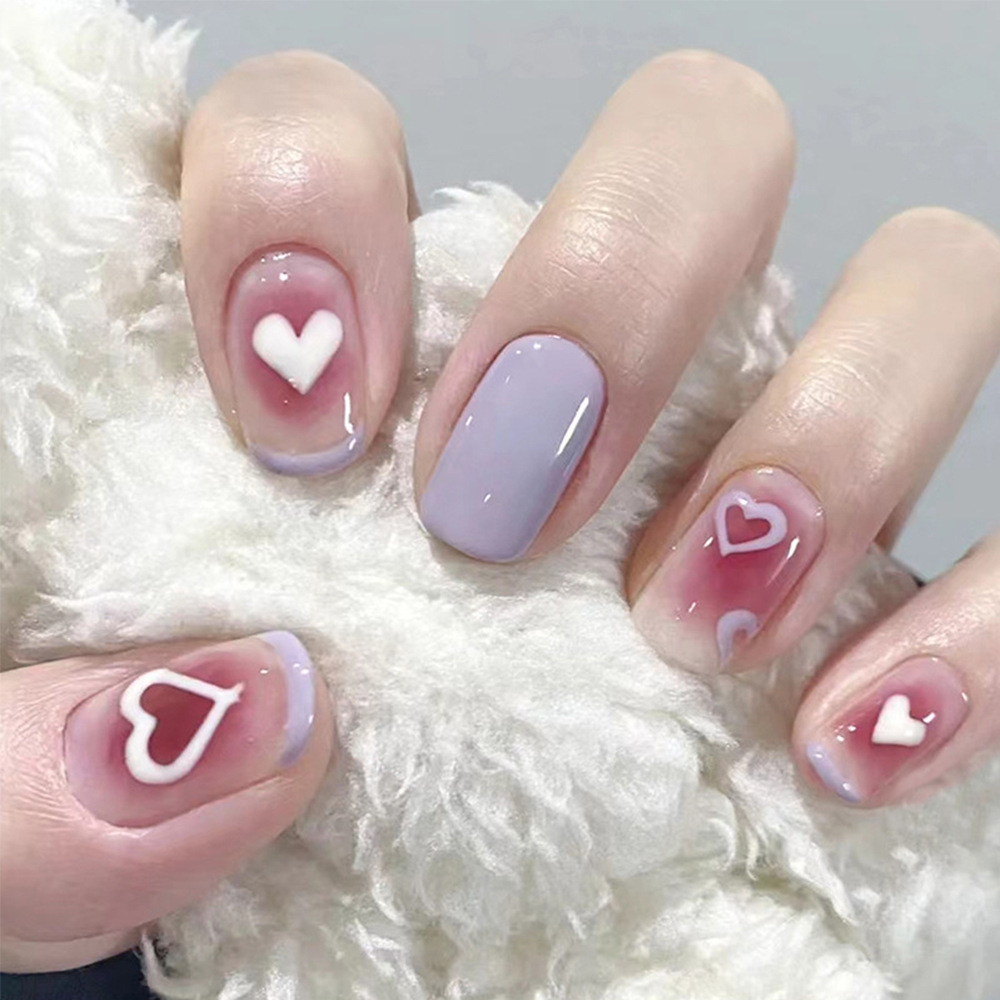 Fragante Taro Purple Love Wear Armor Tabletas Pegatinas de uñas postizas de color sólido de alta calidad Pegatinas de uñas