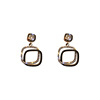 Square advanced fashionable universal earrings, 2022 collection, high-end, internet celebrity