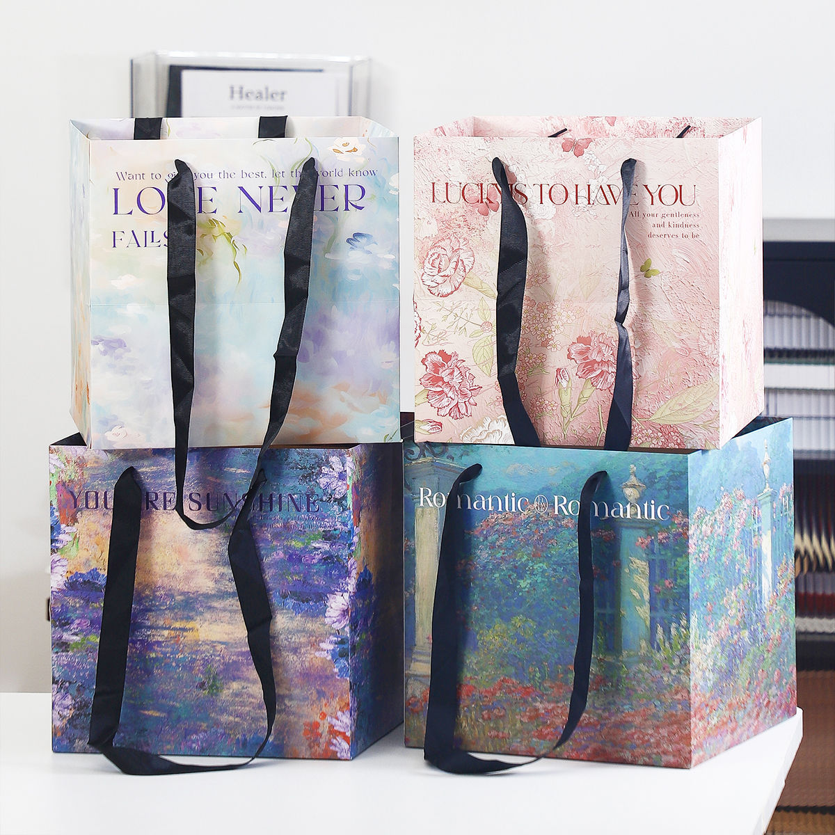 520 bolsas de paquete de flores bolsas de mano arreglos de flores materiales de flores al por mayor bolsas de regalo cuadradas retro al por mayor