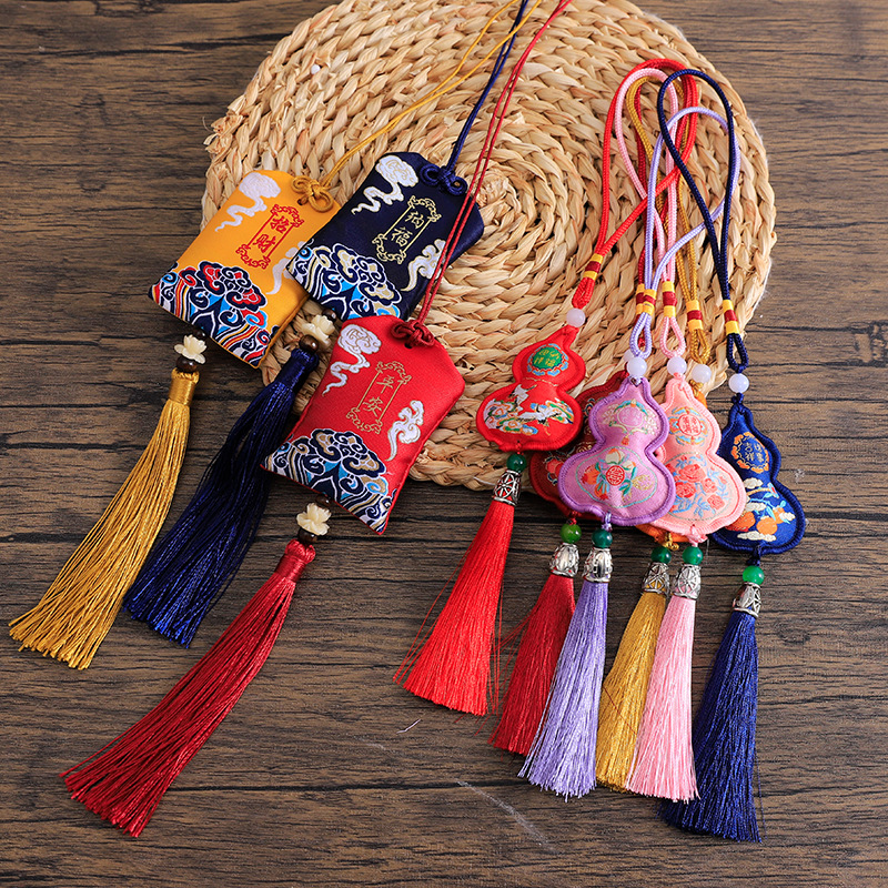 [2026 Año Nuevo] decoración de Año Nuevo calabaza fresa colgante bolso de incienso de estilo antiguo lanterna de Año Nuevo flor de bendición colgante material de arte floral