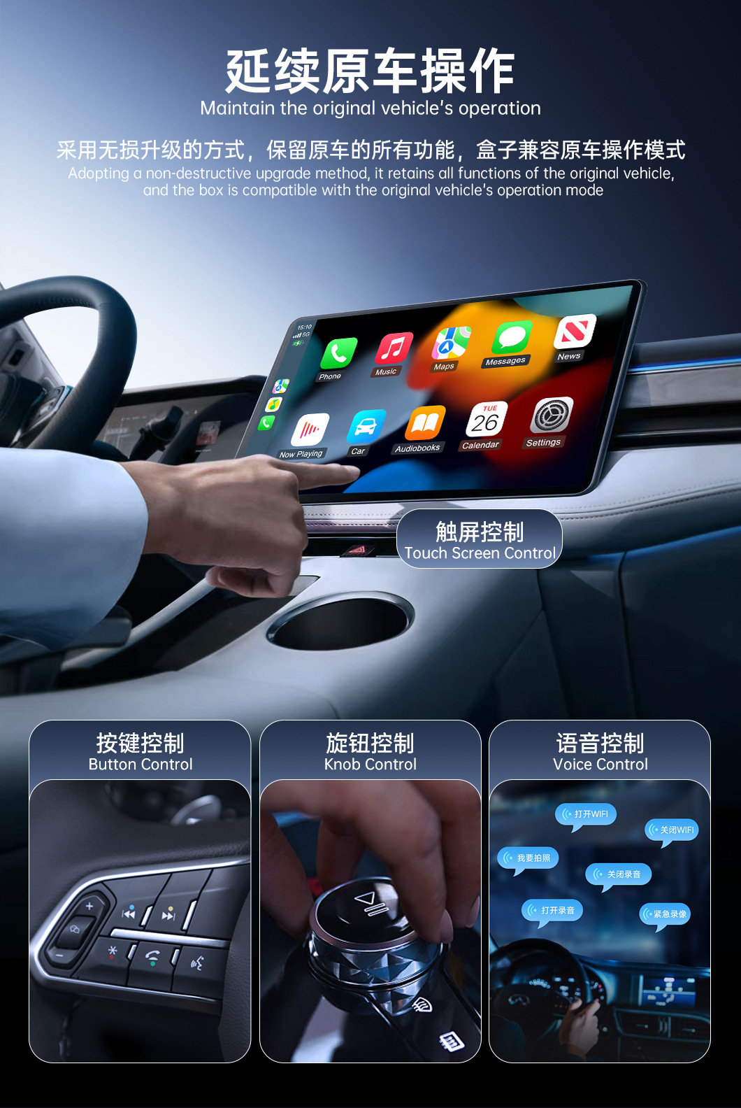 Cross-Border Carplay Screen Projector Car Tv Box Carplay/Android Auto to HDMI Video Box