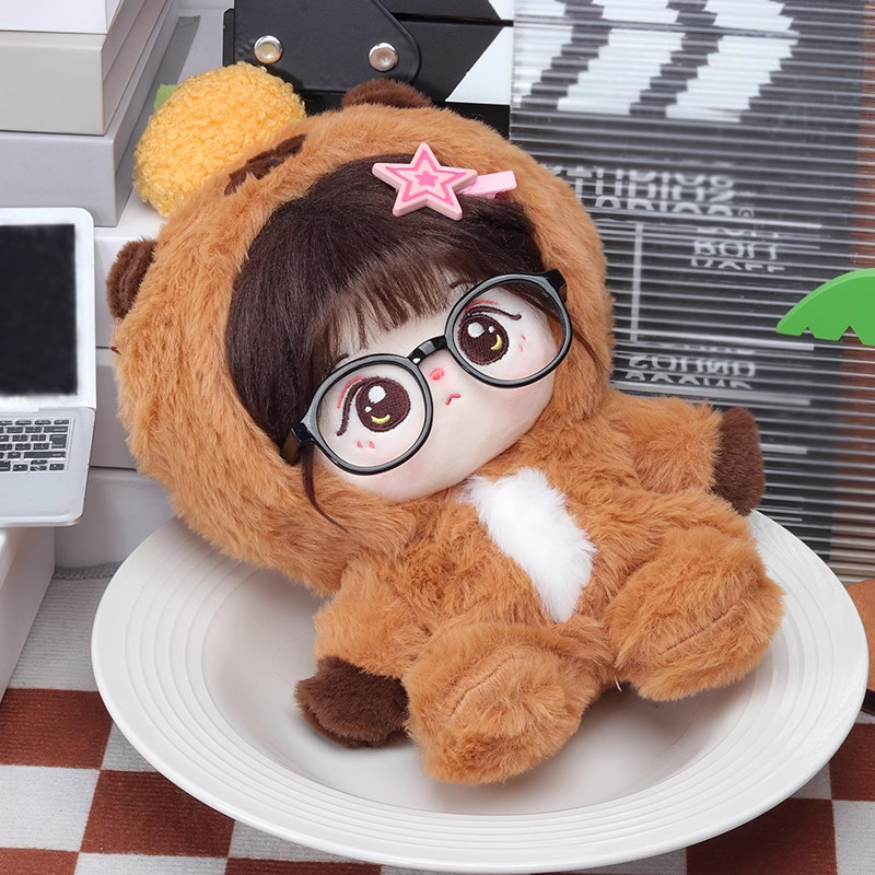 20cm Baby Doll Capibala Cotton Doll Jumpsuit Plush Cheap Winter Dress-Up Jumpsuit Accessories