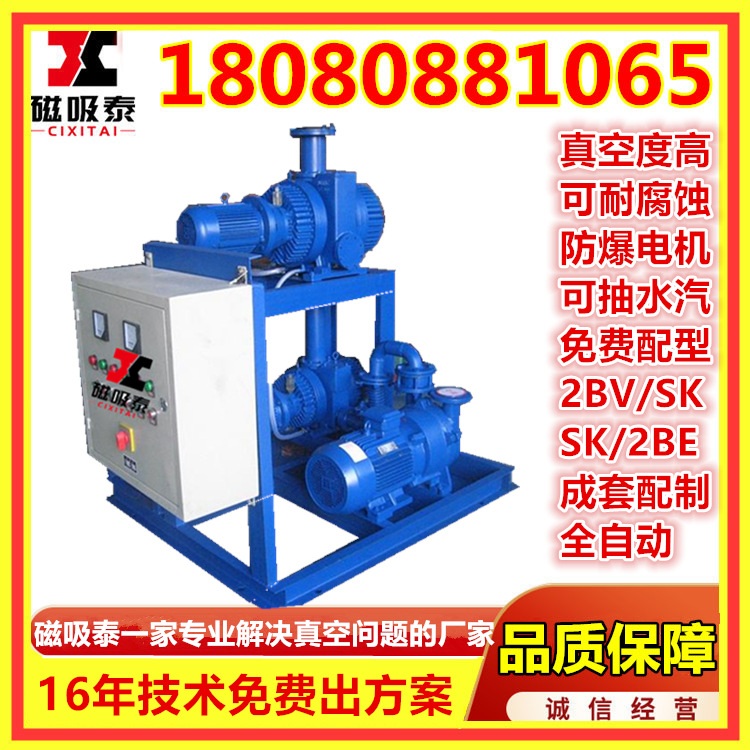 JZJS罗茨水环真空机组实验室真空灭菌水环罗茨真空机组双级罗茨泵
