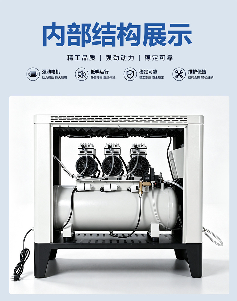 Hurricane box-type oil-free air compressor silent air compressor laboratory dental clinic air pump box-type air compressor