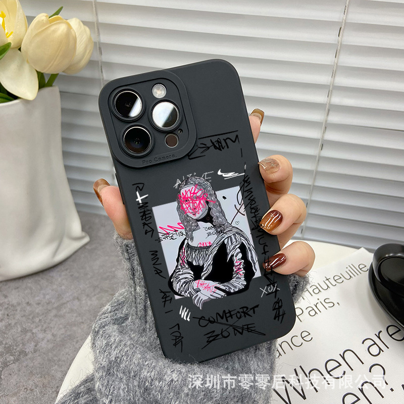 蒙娜丽莎适用苹果15手机壳iphone12promax套14/13/11/XSMAX瞳眼16