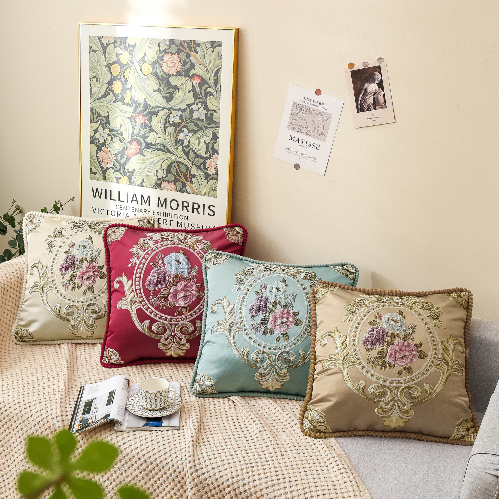 Origin and Supply Amazon's Same Style Light Luxury and High-End New Chinese Style Car Gift Pillow Bedside Pillow Large Backrest