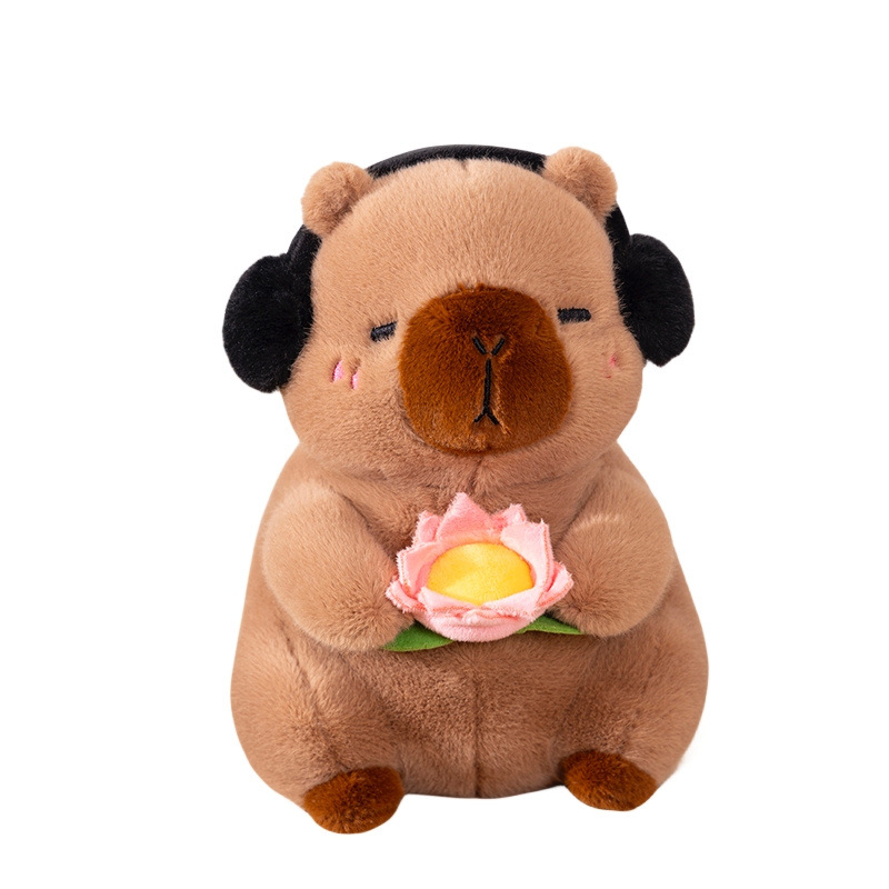 헤드셋 연꽃 카피바라 깊은 다크 브라운 25CM/0.2KG