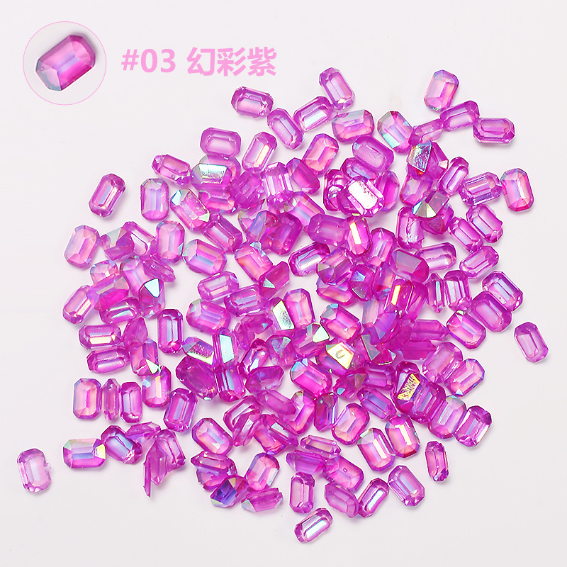 Uña aurora de color fantasma cubos de hielo pequeños taladros cuadrados nuevos colores de azúcar de hielo de forma especial taladro accesorios de joyería de uñas 100
