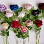 Моделирование роз одноместный филиал закрывается фестиваль домой свадьба моделирование поддельный цветок цветок искусственный чувствовать фланель роуз