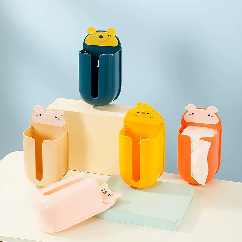 Поставляется cartoon tissue box для домашнего использования без пробивания настенного крепления, без отметки, бумажная коробка, поддевание в ванной