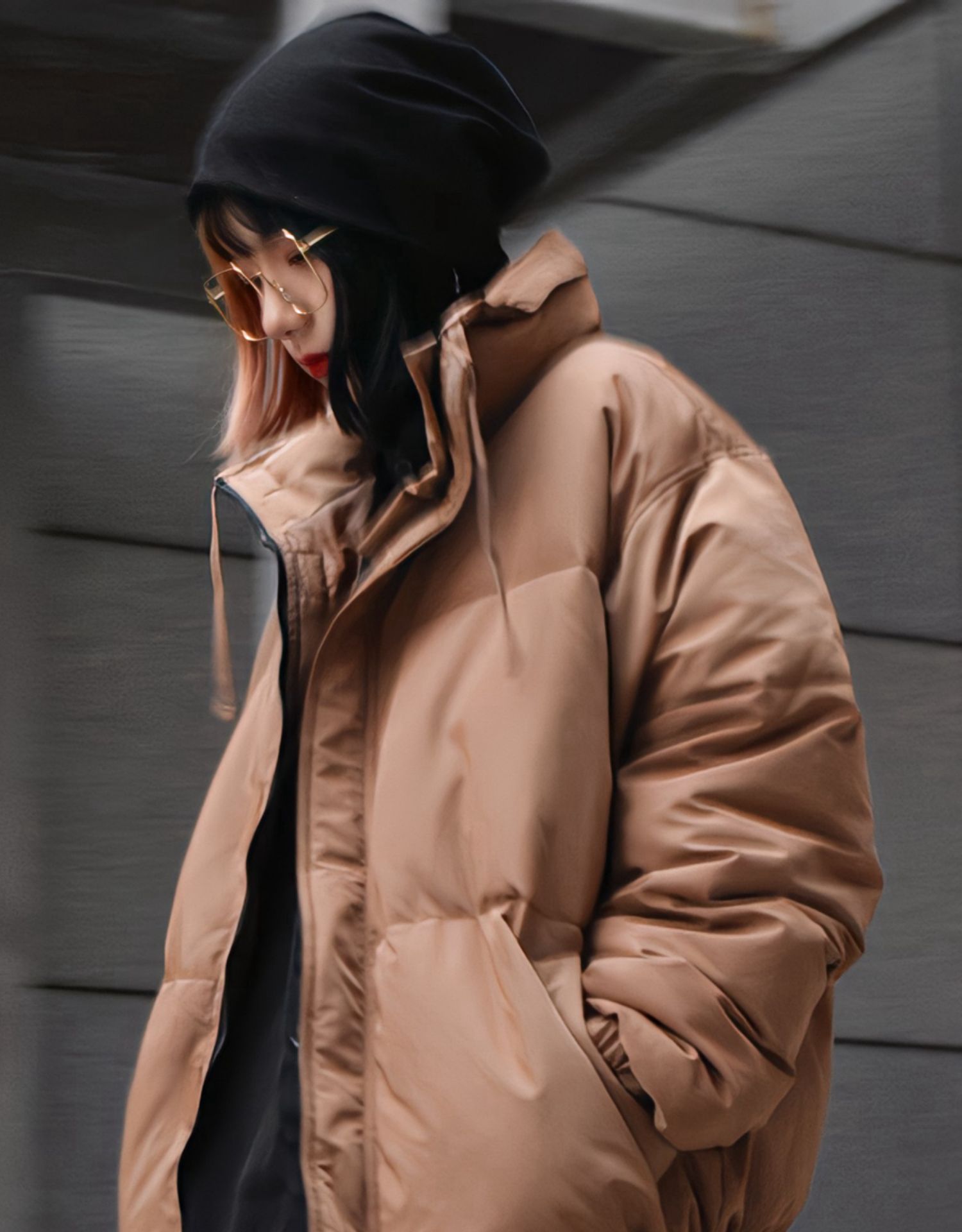 Abrigo de invierno mujer reflectante efecto láser moda urbana_voghion.com