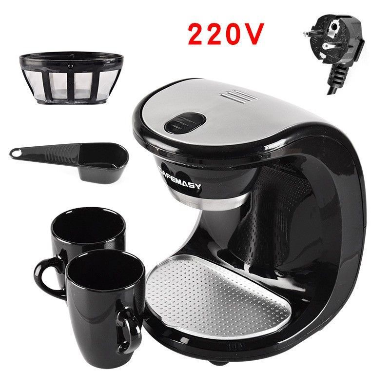 Cafetera de Goteo Americana de 2 Tazas de Polipropileno para Oficina y Hogar