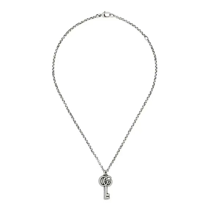 Gucci/Gucci Double g Interlocking Key Necklace Letter Classic Vintage Distressed Pattern Bracelet Craftsmanship Fashion Accessory
