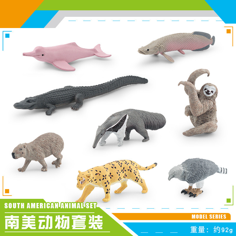 Transfronteriza simulación delfín cocodrilo carpincho cuerno talla perezoso oso America Tigre sudamericano modelo animal adornos estáticos