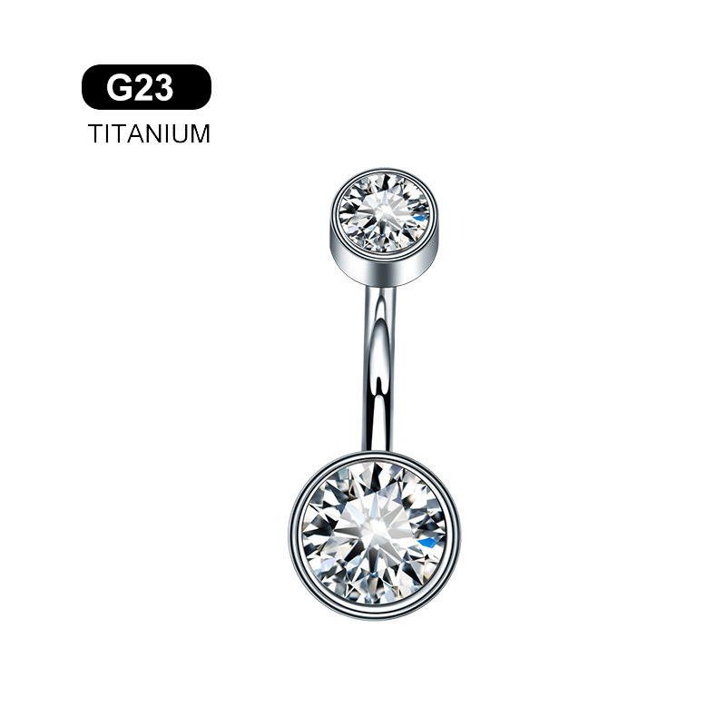 Orecchini a perno per ombelico in titanio G23 5A con zircone 1,6*8/10 mm, gioielli da piercing all'ingrosso, filettati, alta moda_voghion.com