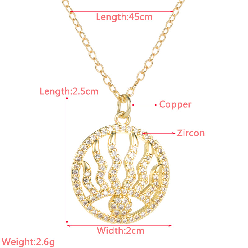 Fashion Devilu0027S Eye Flame Heart Shape Copper Pendant Necklace Gold Plated Zircon Copper Necklace