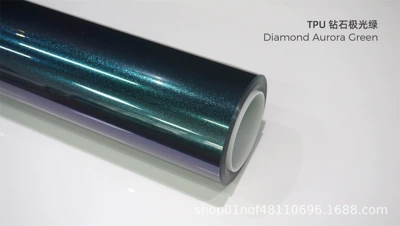 of Original Factory Colors, Self-Healing, Car paint protective film - tpu-diamond-aurora-green-15215m