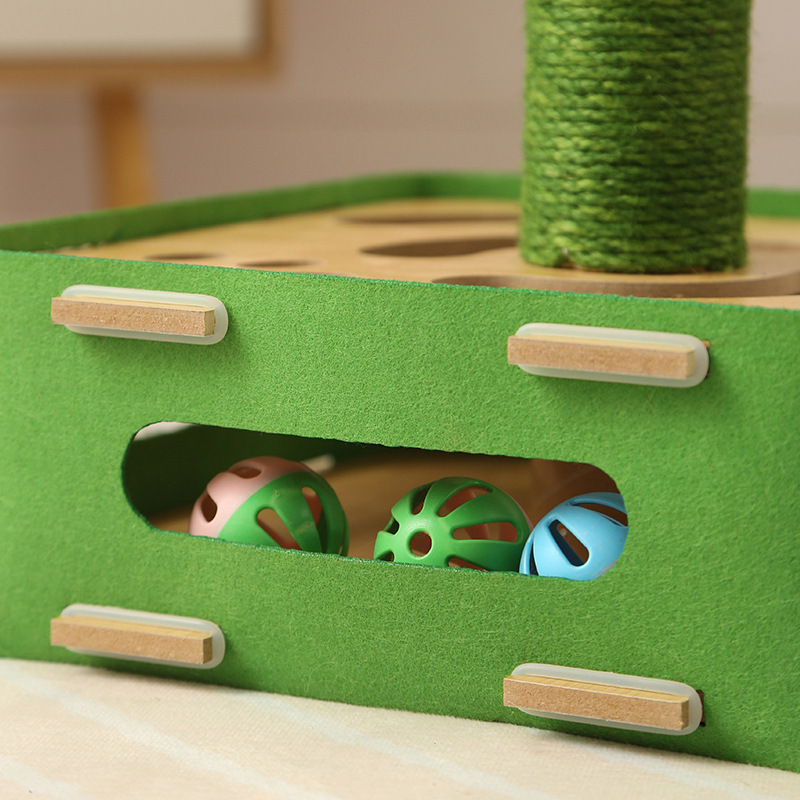 Fabricante directo para juguetes para gatos para aliviar el aburrimiento artefacto gato agarrar columna giratoria resistente al desgaste bolas campana laberinto caja gato agarrar tablero