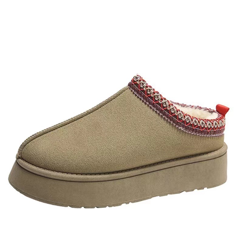 Zapatos de nieve de mujeres europeas y estadounidenses, zapatos de invierno de mujeres, zapatillas de muffin, zapatos de algodón caliente de suela gruesa, zapatos de algodón de mujer