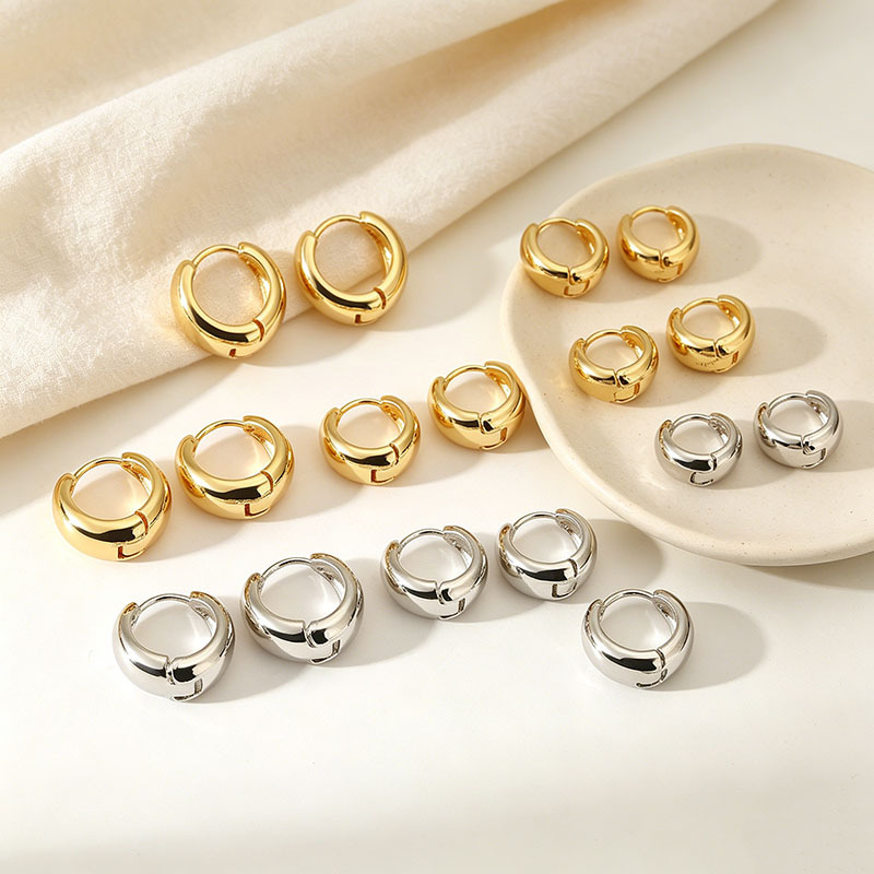Cross-Border Hot-Selling Minimalist Water Drop-Shaped Earrings, Niche Plain Hoop Earrings for Women, New Style, Cool and Versatile Earrings
