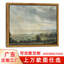 跨境热销风景油画办公室挂画 餐厅PS框画 美式抽象绘画卧室装饰画