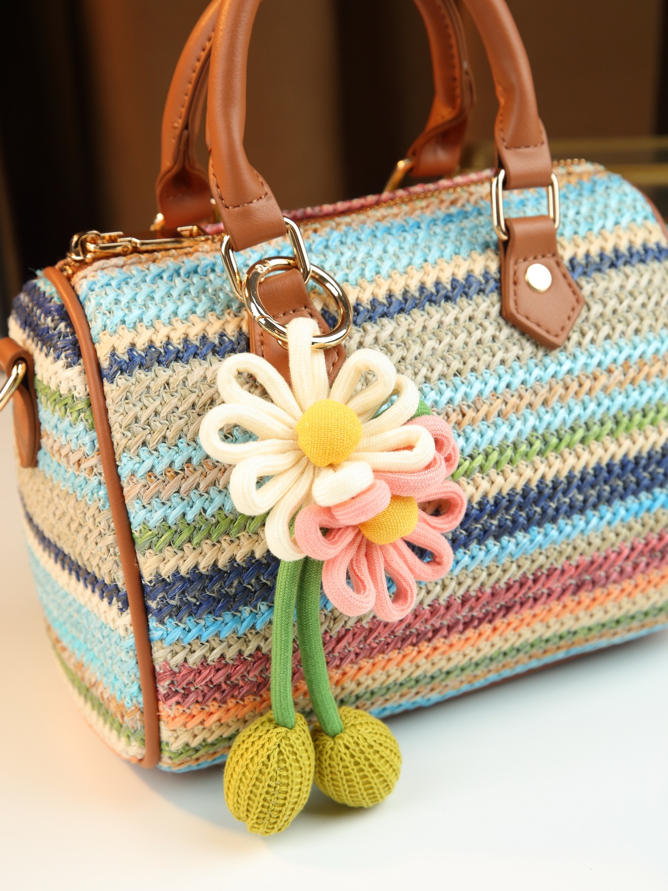 Women's Canvas Patchwork Bucket Bag For Casual Summer Commuting_voghion.com