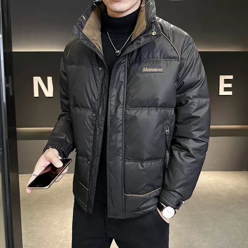 Зимний владелец пуховик с вертикальным воротником