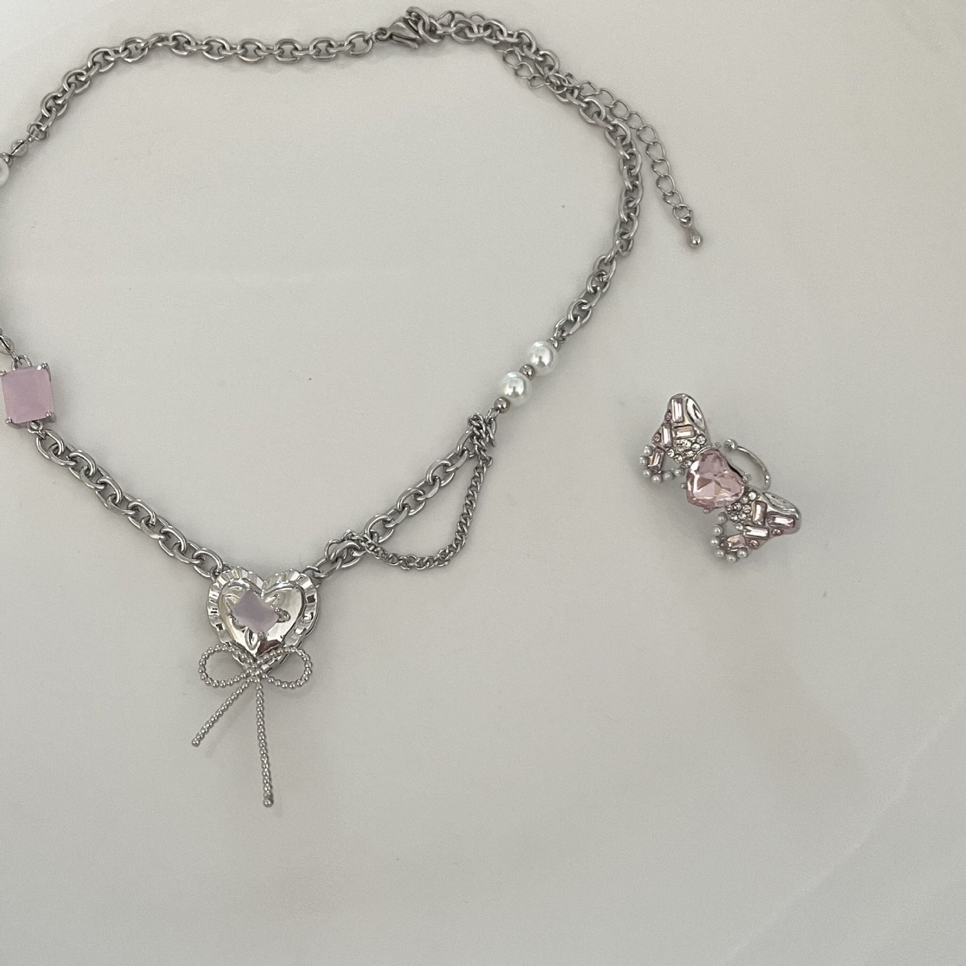 Fashion Heart Shape Alloy Inlay Rhinestones Womenu0027S Pendant Necklace