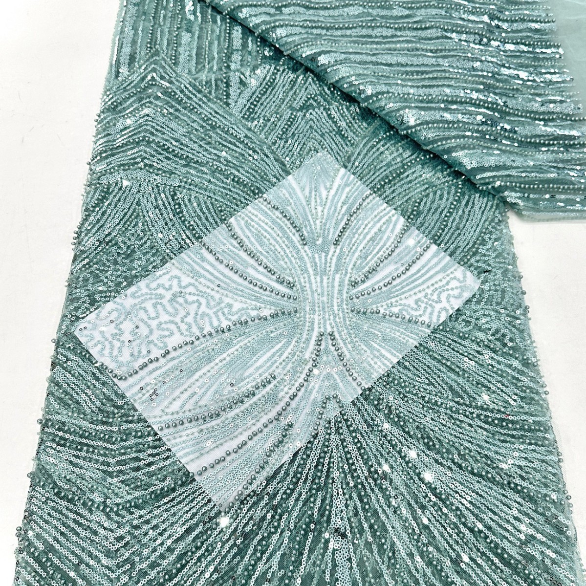 2025 nuevo punto de sequilla cuentas bordadas tela bordada vestido de boda tela de encaje vestido