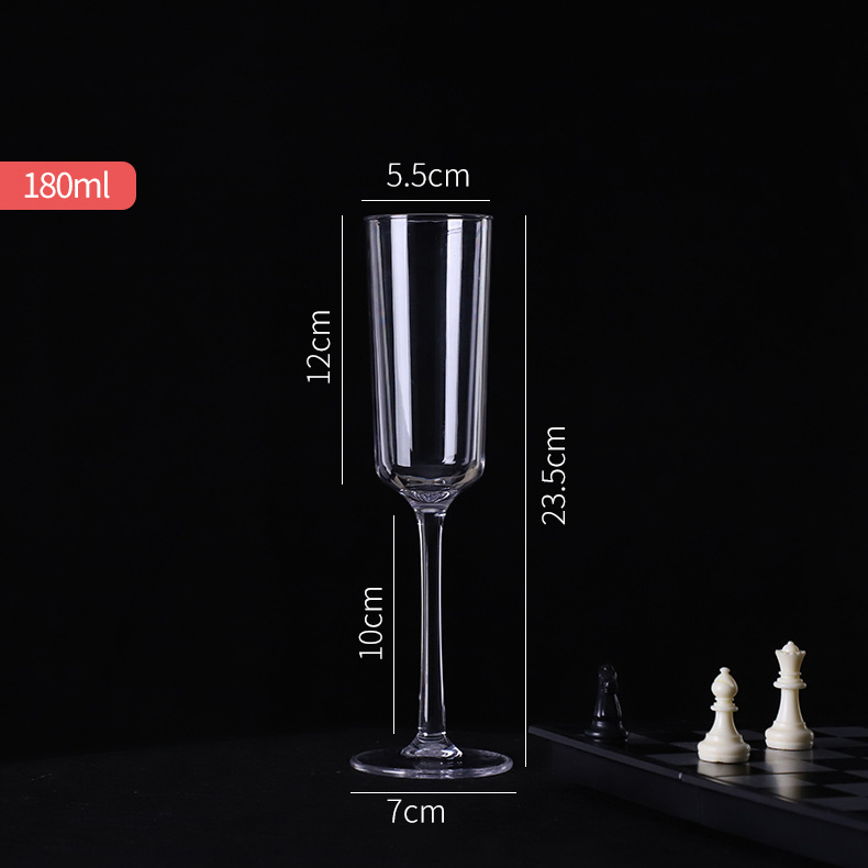 PC로 만든 180ml 키 큰 샴페인 글라스는 깨지지 않으며 유리가 아닙니다.