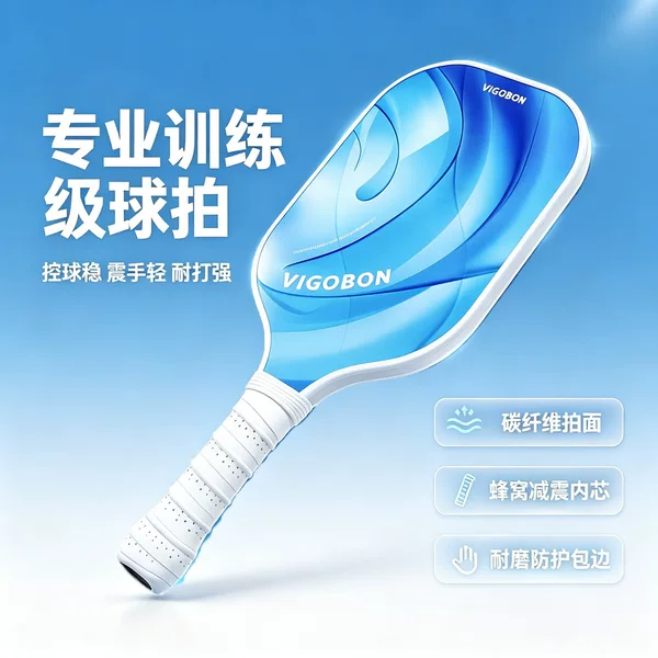 Fiberglass pickleball racket, ultra-light, shock-absorbing, durable, can be printed with patterns and logos, pickleball set available for wholesale